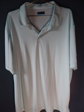 PGA Tour Light Blue Striped Polo